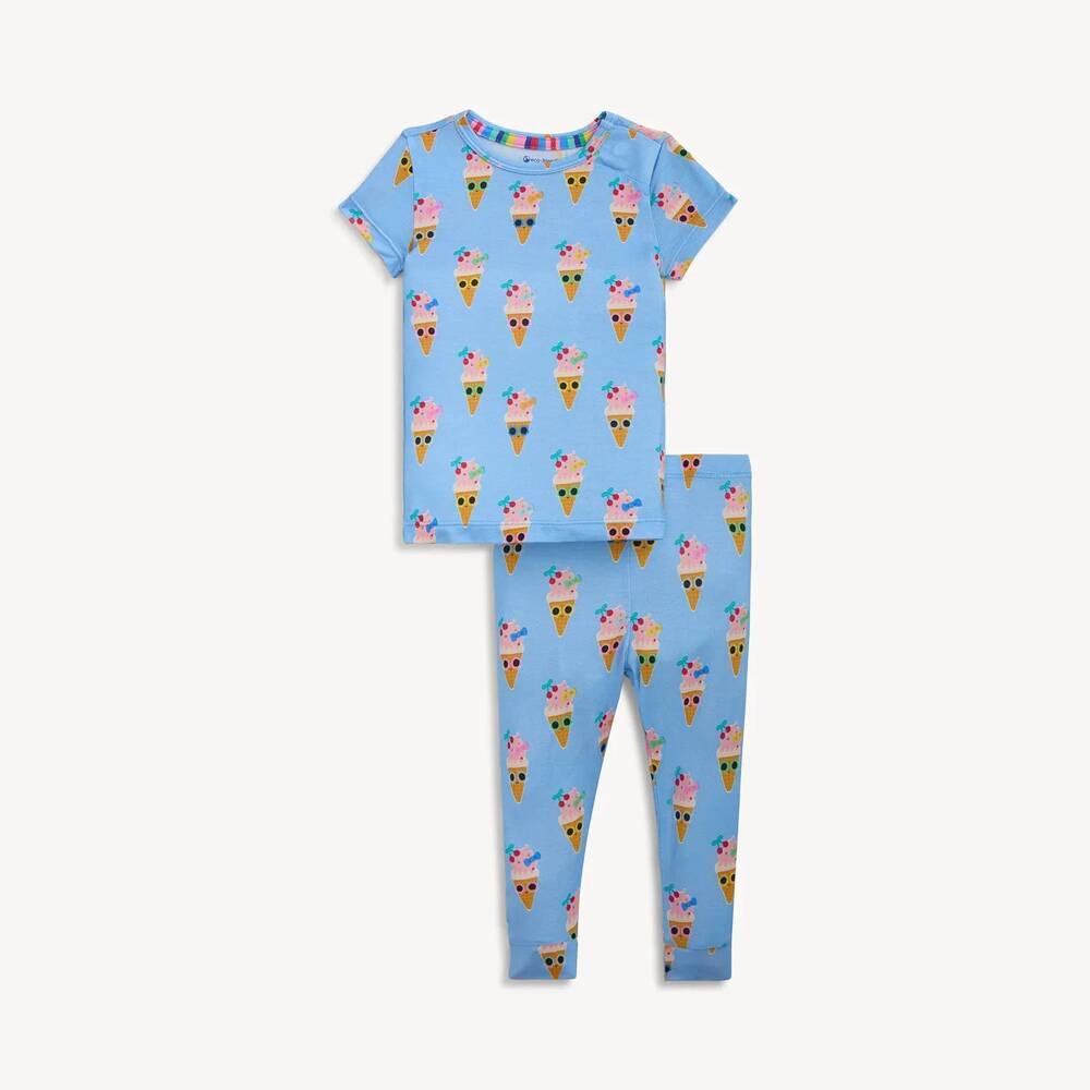 NEW MAGNETIC ME kids short-sleeve and long-pant pajama set in blue